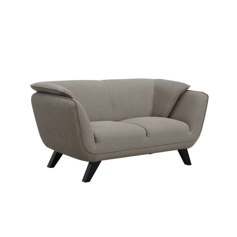 Brown Linen Loveseat