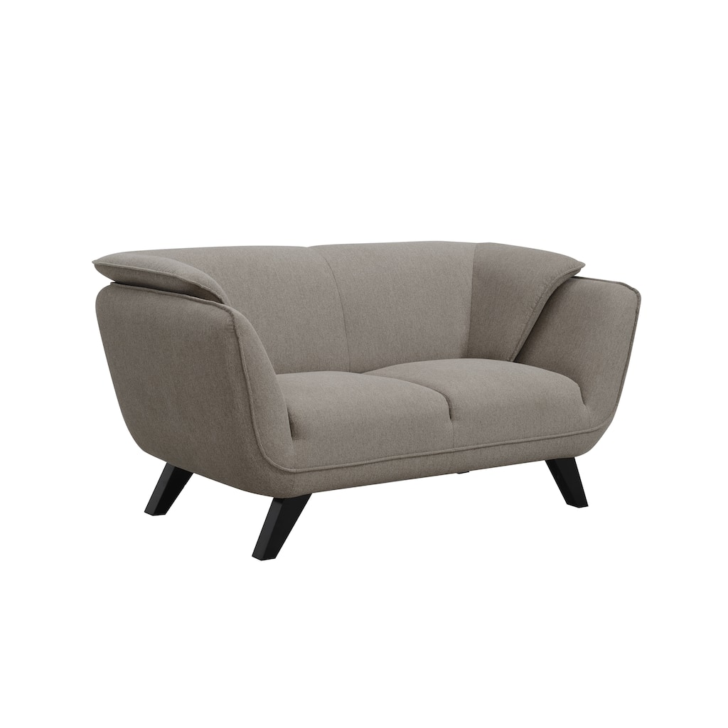 Brown Linen Loveseat