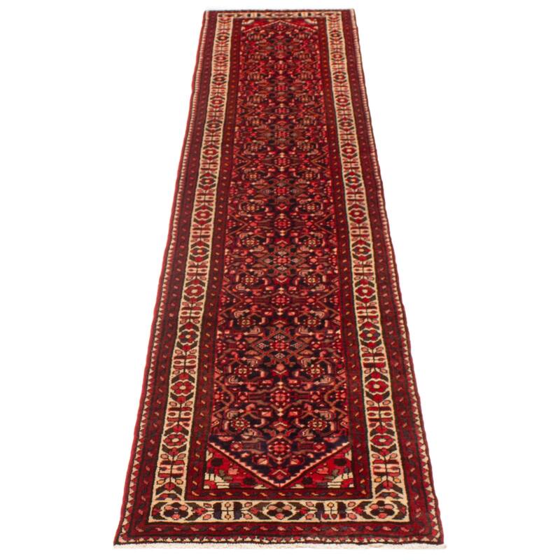 ECARPETGALLERY Hand-knotted Andelz Navy Wool Rug - 2'8 x 12'8