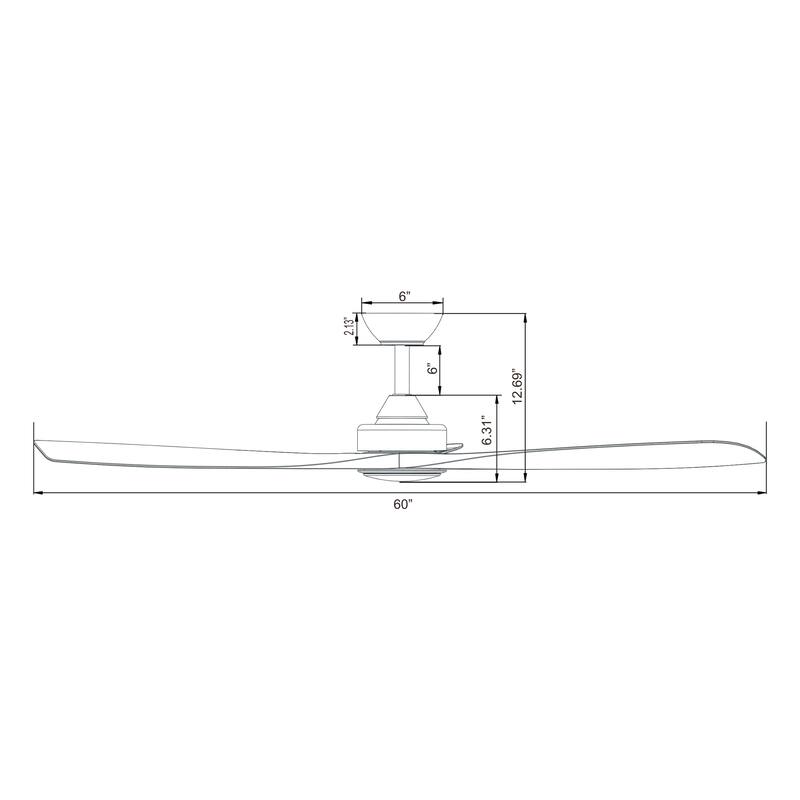60-in Traditional Walnut 3-Blade Reversible Ceiling Fan with Light