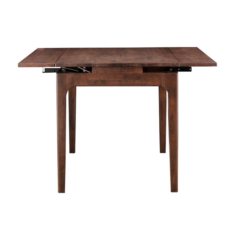 Furniture of America Abigail IX Mid-Century Modern 5-Piece Walnut 53-inch 2-Leaf Extendable Counter Height Dining Set