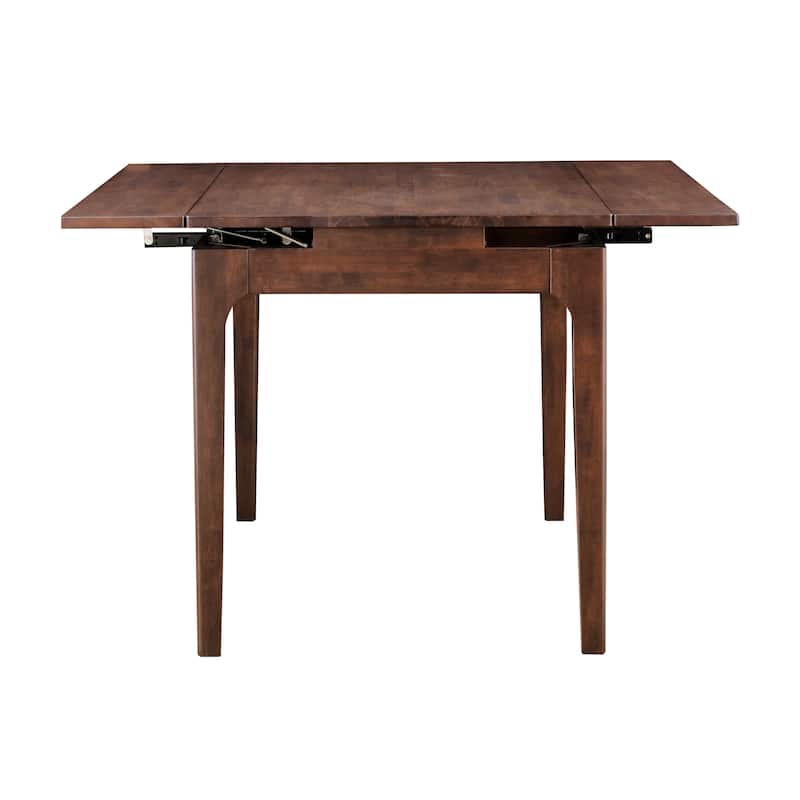 Furniture of America Abigail X Mid-Century Modern Rich Walnut Extendable Self-Storing 53-inch Counter Height Dining Table