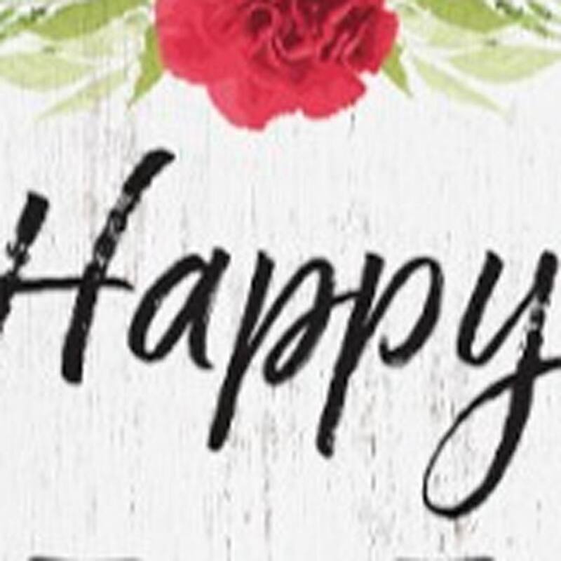 HomeRoots 72" White Black And Pink Mother's Day Solid Wood Porch Sign