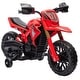 preview thumbnail 1 of 25, Qaba Kids Motorcycle, 6V Battery Powered Dirt Bike with Training Wheels, Horn & Start Sound, Electric Motorbike, Green Red