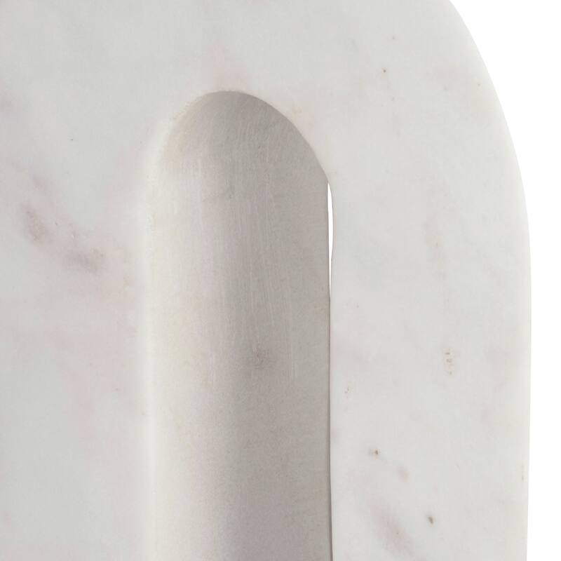 Sagebrook Home Modern Stone and Marble Decorative Accent with Geometric Arch Design
