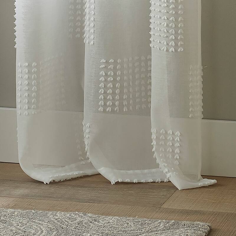 Nanshing Lara Clip Dot Semi-Sheer Curtain Panel Pair - 37 x 84"