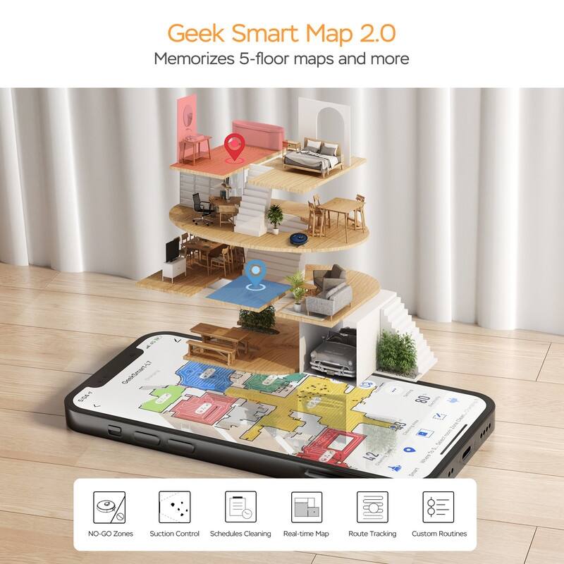 Robot Vacuum Cleaner and Mop, LDS Navigation, Wi-Fi,MAX 2700 PA Suction