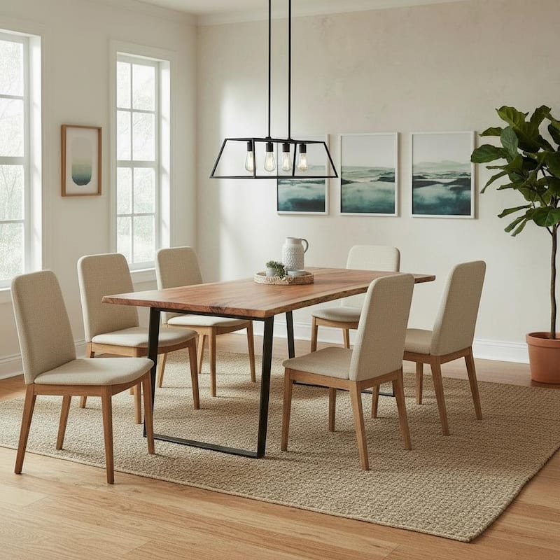 Timbergirl Solid Wood Live Edge Dining Table
