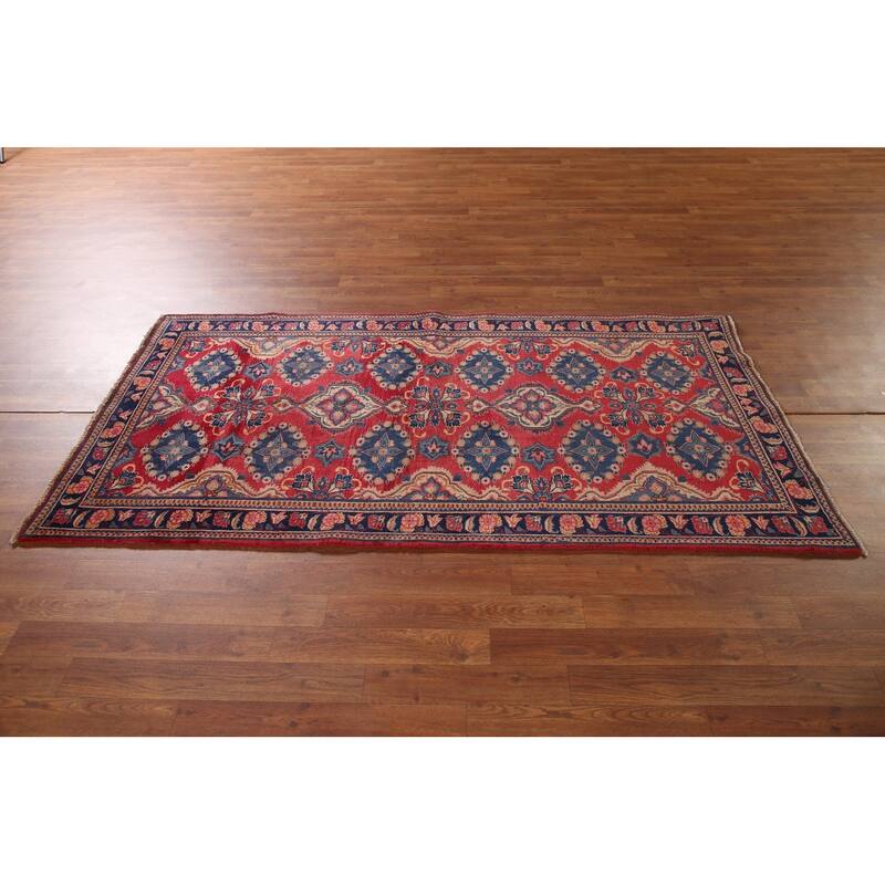 Kerman Persian Vintage Runner Rug Hand-Knotted Wool Carpet - 3'5" x 6'6"