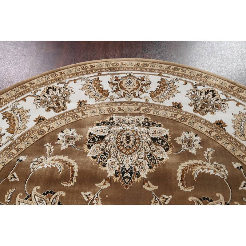 Brown Floral Traditional Tabriz Turkish Area Rug Oriental Carpet