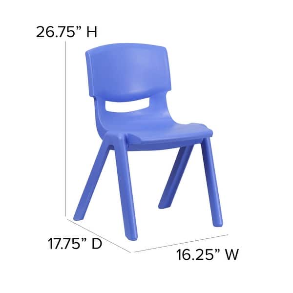 dimension image slide 1 of 2, 2 Pack Plastic Stackable School Chair with 15.5"H Seat