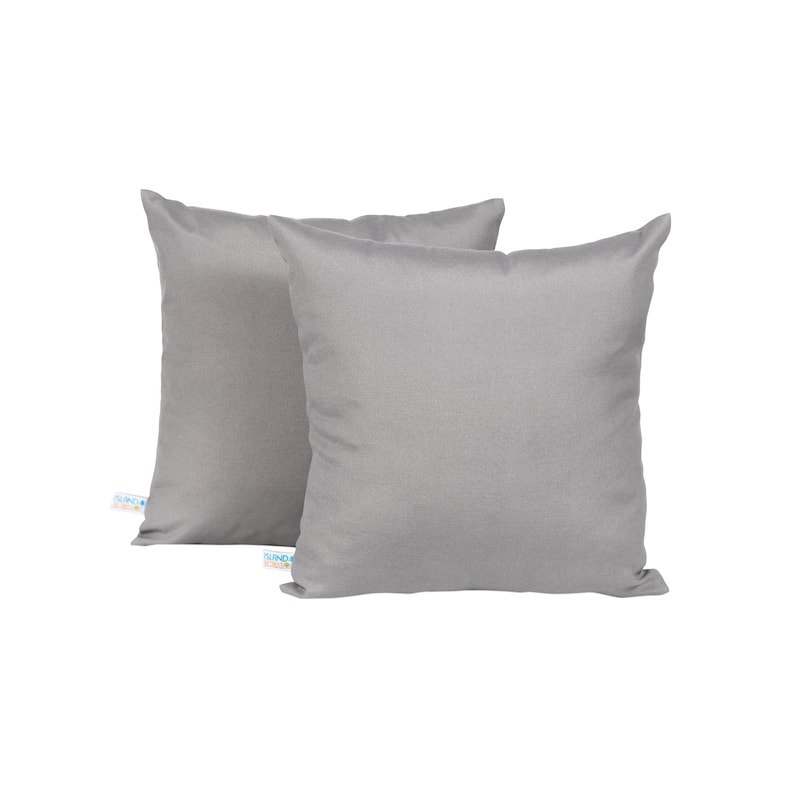 Island Retreat All-Weather Outdoor Throw Pillows (Set of 2) - Slate Grey