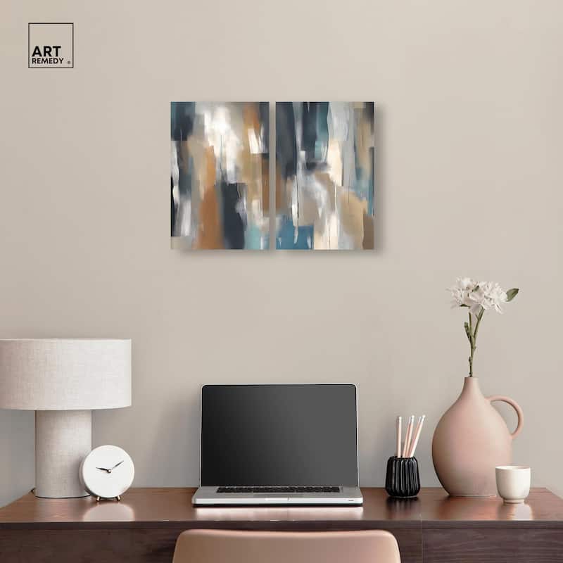 Vertical Rush Canvas Set of 2 by Art Remedy, Gallery Wrapped