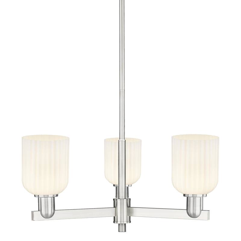 Innovations Lighting 716-3CR-9-18 Bridal Veil Chandelier Bridal Veil 3 - Satin Nickel / Gloss White