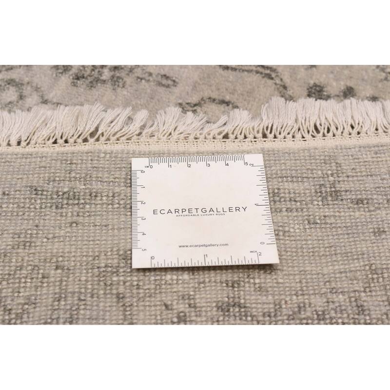 ECARPETGALLERY Hand-knotted Heritage Grey Silk, Wool Rug - 5'6 x 8'2