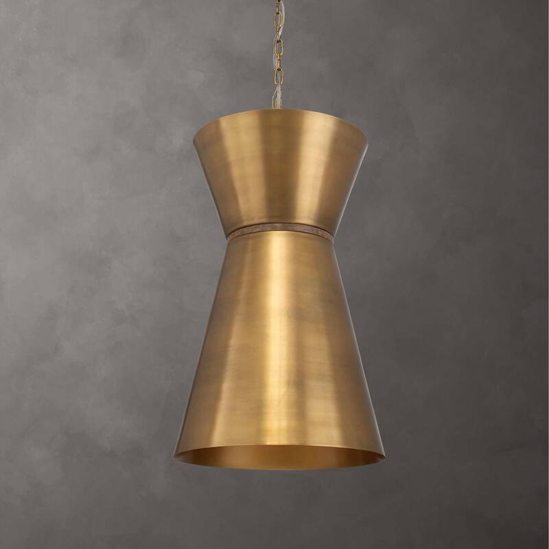 Uttermost 21617 Crocker 15" Wide Pendant with Wood Accent