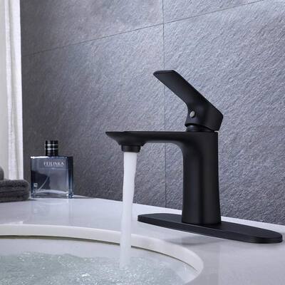 Matte Black Single Hole Vessel Sink Bathroom Faucet