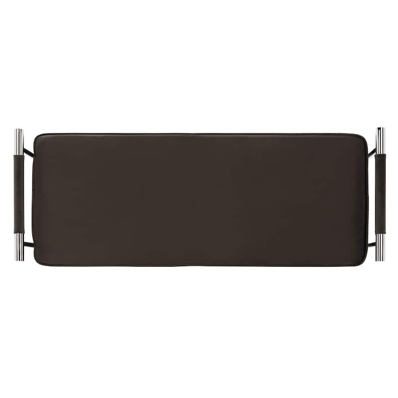 SAFAVIEH Pinkey Glam Long Rectangle Cushion Bench with Arms - 48" W x 17.3" L x 24.8" H - 48Wx17Dx25H