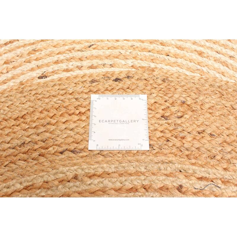 ECARPETGALLERY Braided Weave Palas Denizli Tan Jute Rug - 3'11 x 3'11