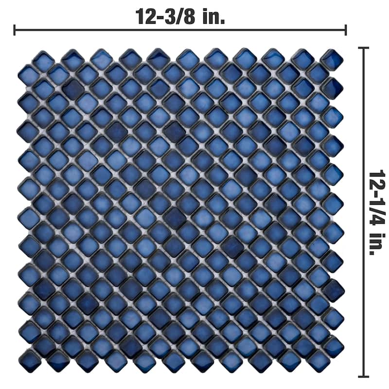 Merola Tile Hudson Diamond Sapphire 12-1/4" x 12-3/8" Porcelain Floor and Wall Tile