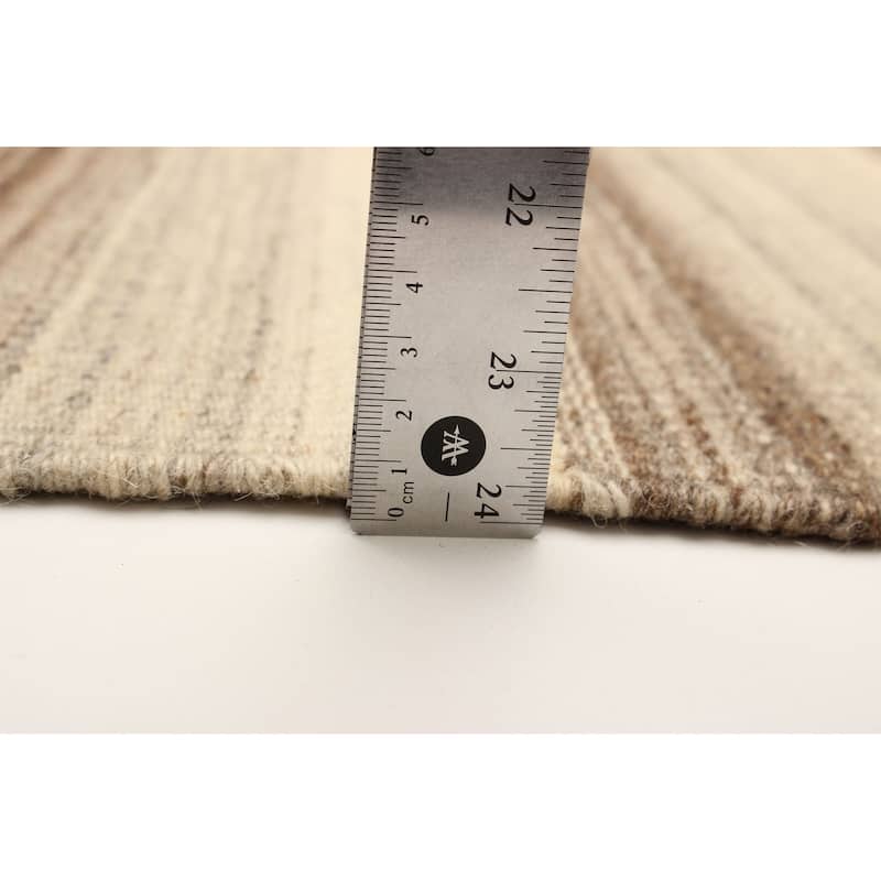 ECARPETGALLERY Flat-Weave Ankara FW Beige Wool Kilim - 5'6 x 8'1