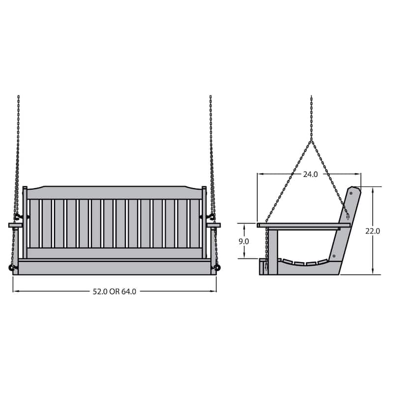 Highwood Lehigh 4-Foot Eco-friendly Synthetic Wood Porch Swing