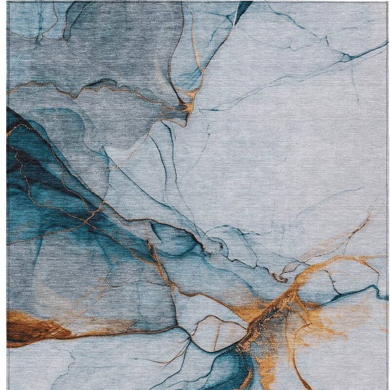 HomeRoots Abstract Modern Rectangle Outdoor Rug
