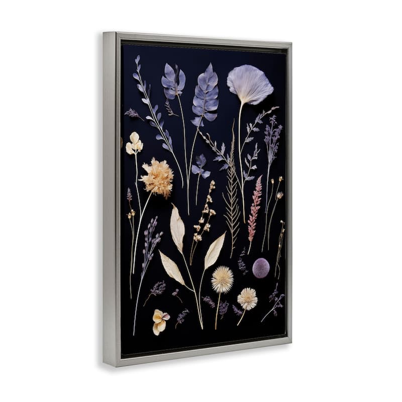Stupell Various Sprigs on Black Framed Floater Canvas Wall Art Design By Heidi Kuntz