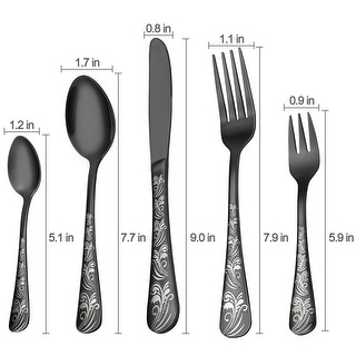 24 Pieces Black Silverware Shiny Black Flatware Set 18/11 Stainless St –  morgianatableware