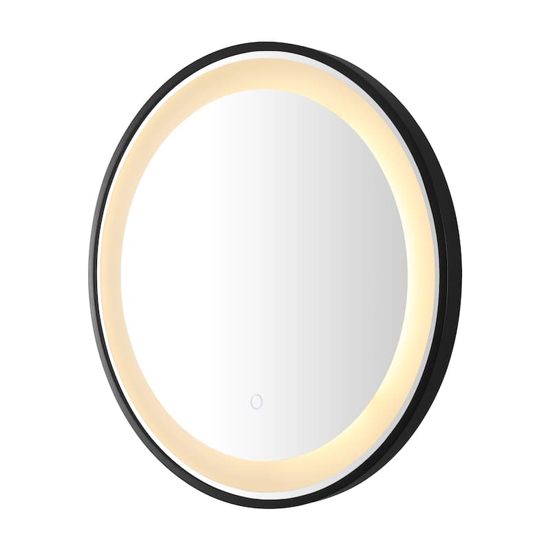 SAFAVIEH Danyel 24" Led Vanity Mirror - Black / Silver - 24Wx1Dx24H