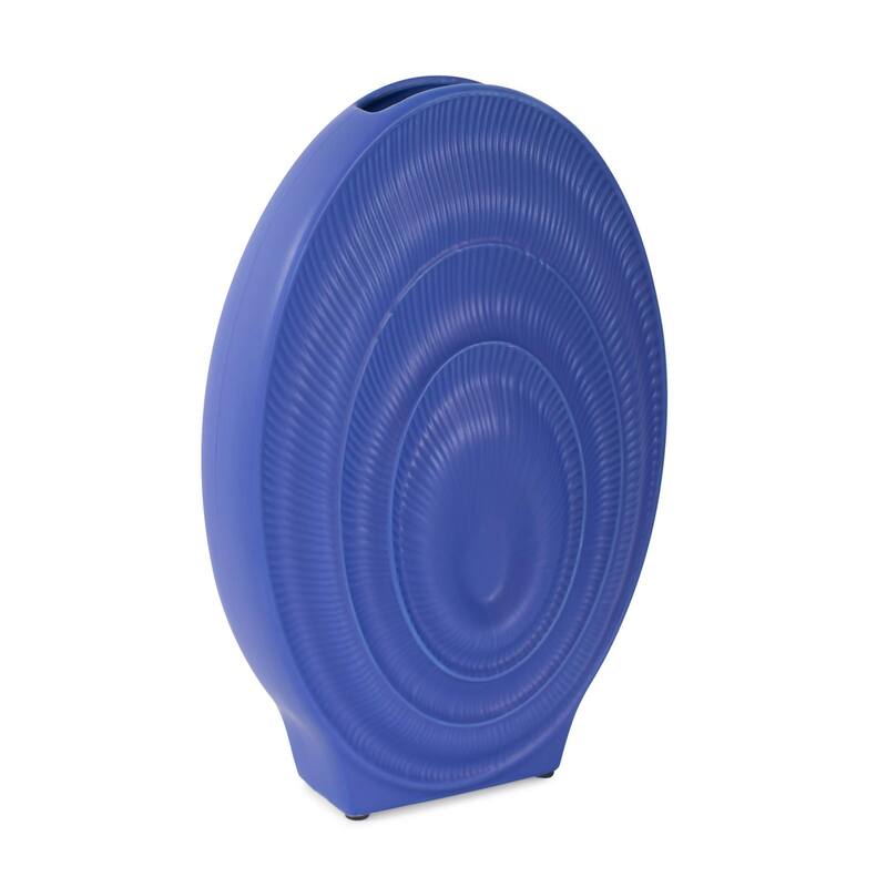 Allan Andrews Radiant Blue Ribbed Ceramic Vase Collection