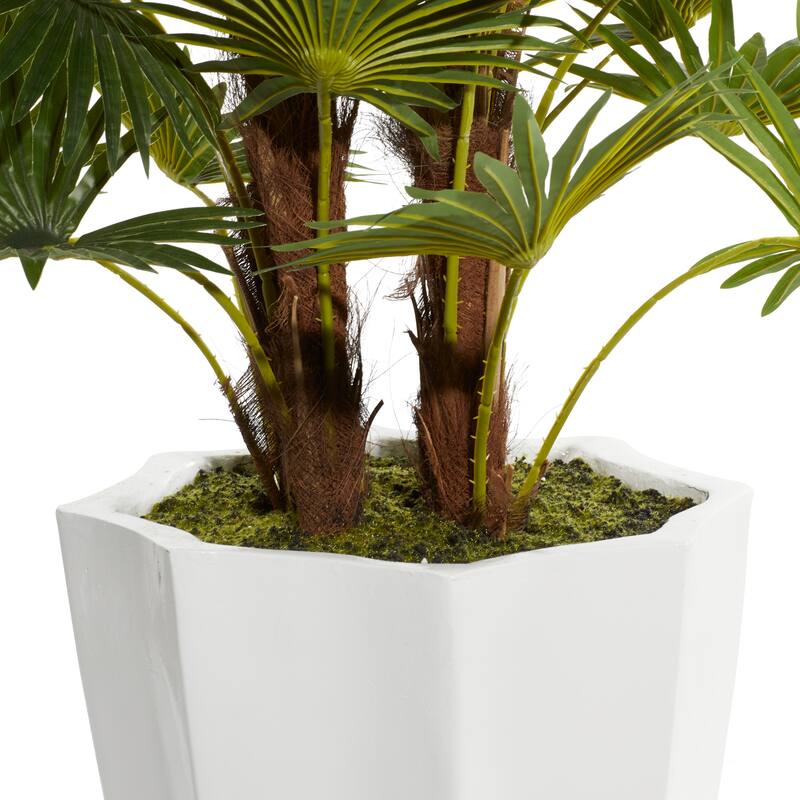 White Fiberglass Contemporary Artificial foliage - 35"L x 33"W x 54"H
