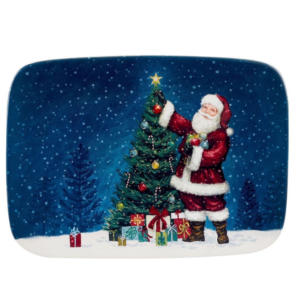 Certified International Santa's Secret Rectangular Platter 14" x 10" - 14" x 10" x 1"