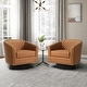 preview thumbnail 20 of 79, 2 Set Tufted PU Vegan Leather Swivel Barrel Chair with Nailheads Trim Coffee