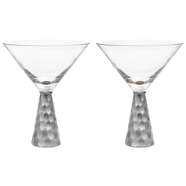 slide 2 of 7, American Atelier Daphne Martini Glasses Set of 2 - 9 oz. Silver