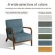 preview thumbnail 134 of 161, 25" W Mid Century Upholstered Wood Accent Chair with Pillow