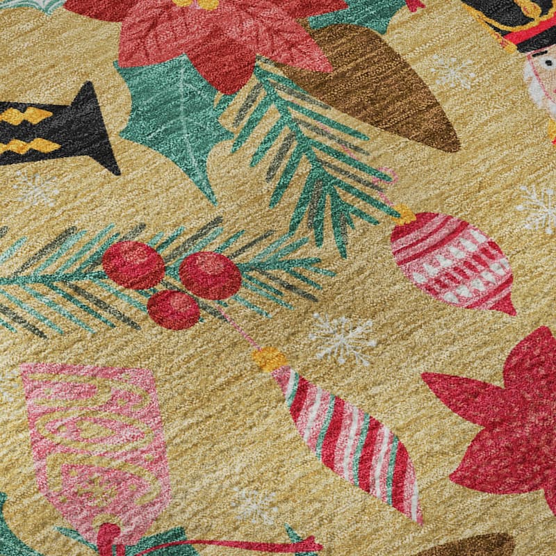 Premium Washable Super Soft Holiday Nutcracker Mayfield Rug