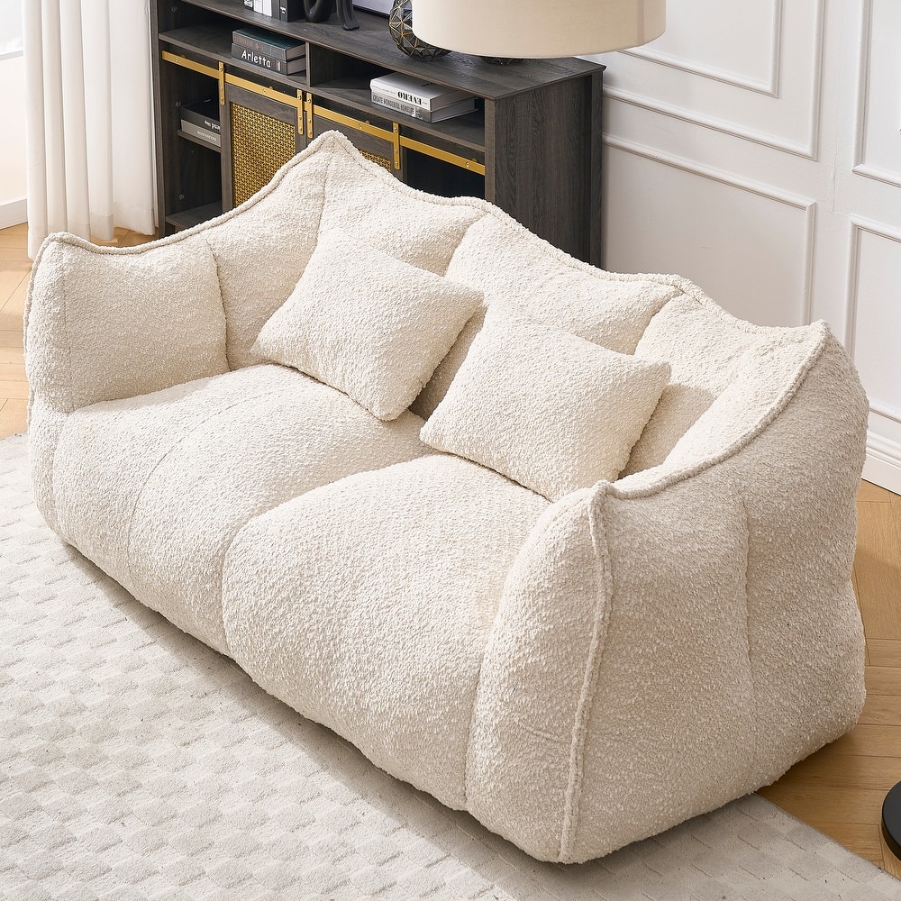 Giant Bean Bag Loveseat Sofa with Armrest for Living Room