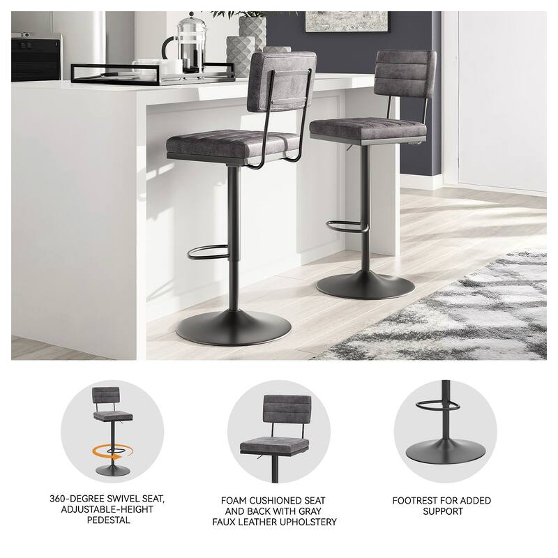 Ashley Furniture Strumford Swivel Barstool (Set of 2) - 18"W x 18"D x 33-43"H