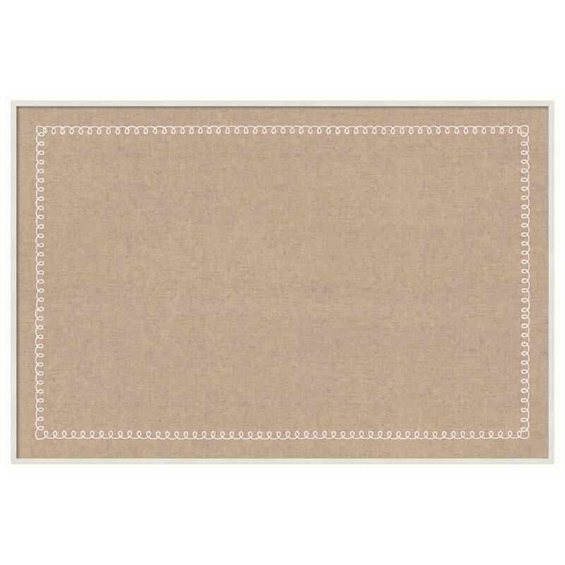 Kate and Laurel Pinboard White Scalloped Edge - 37x25 - Lucie White