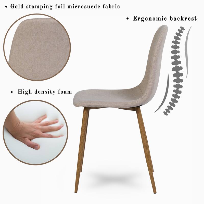 HomyLin Dining Chair Set of 4 Upholstered Fabric Low Back Armless