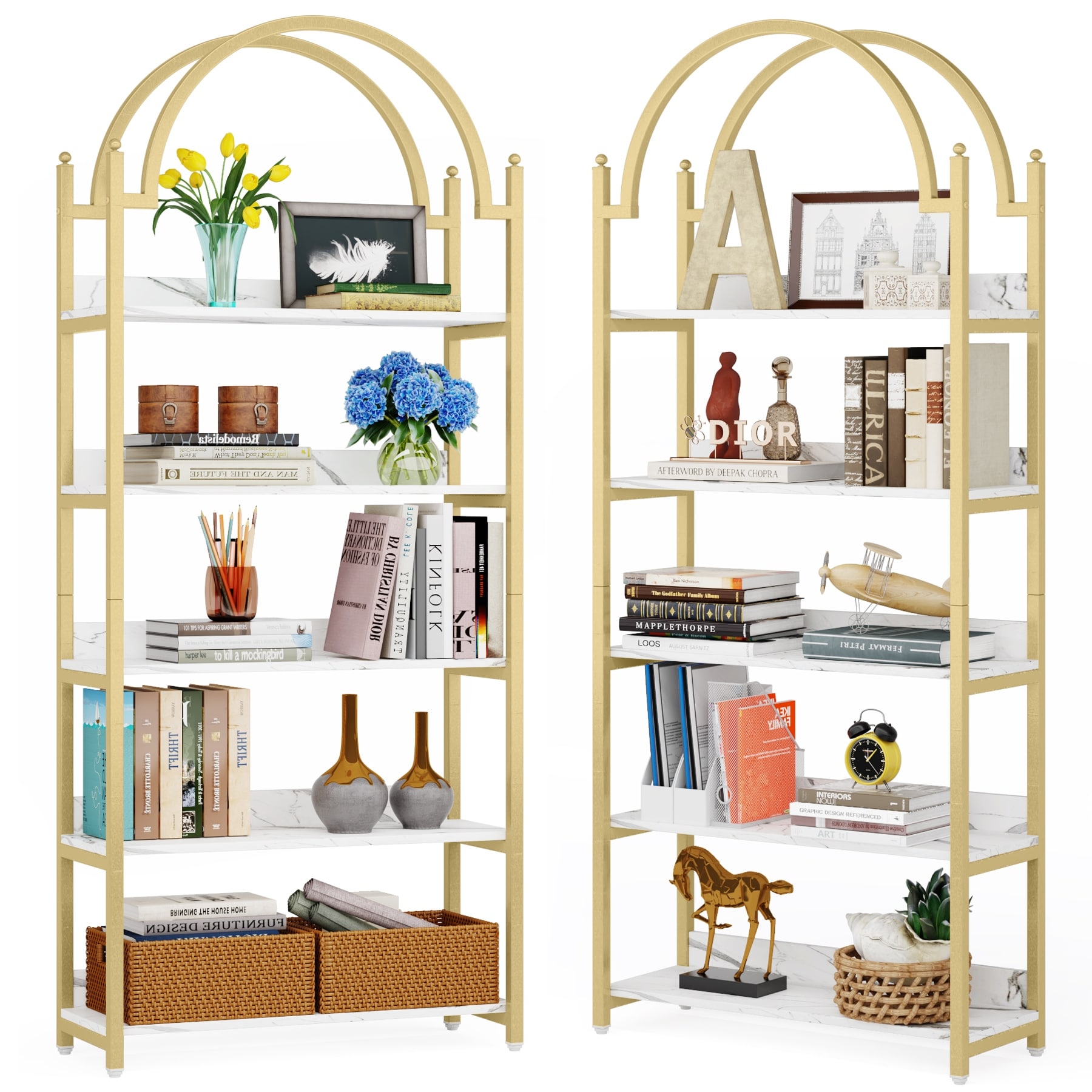 Short gold shop bookshelf
