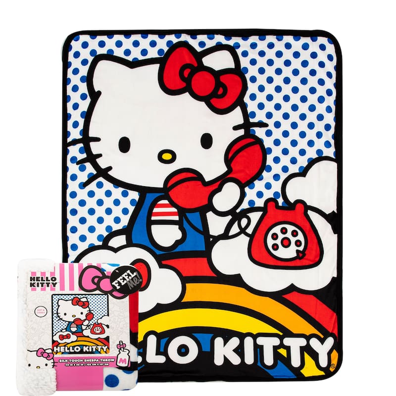 Sanrio Hello Kitty Silk Touch Sherpa Throw Blanket