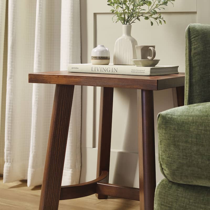 Walker Edison Modern Farmhouse Solid Wood Square Side Table