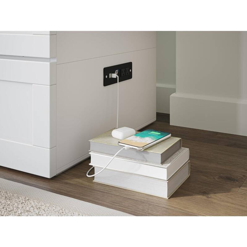Murphy Bed Chest with Mattress & Charging - Space Saving Folding Bed