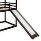 preview thumbnail 27 of 46, Twin over Twin Sturdy Wood Bunk Bed with Roof, Slide and Ladder, White