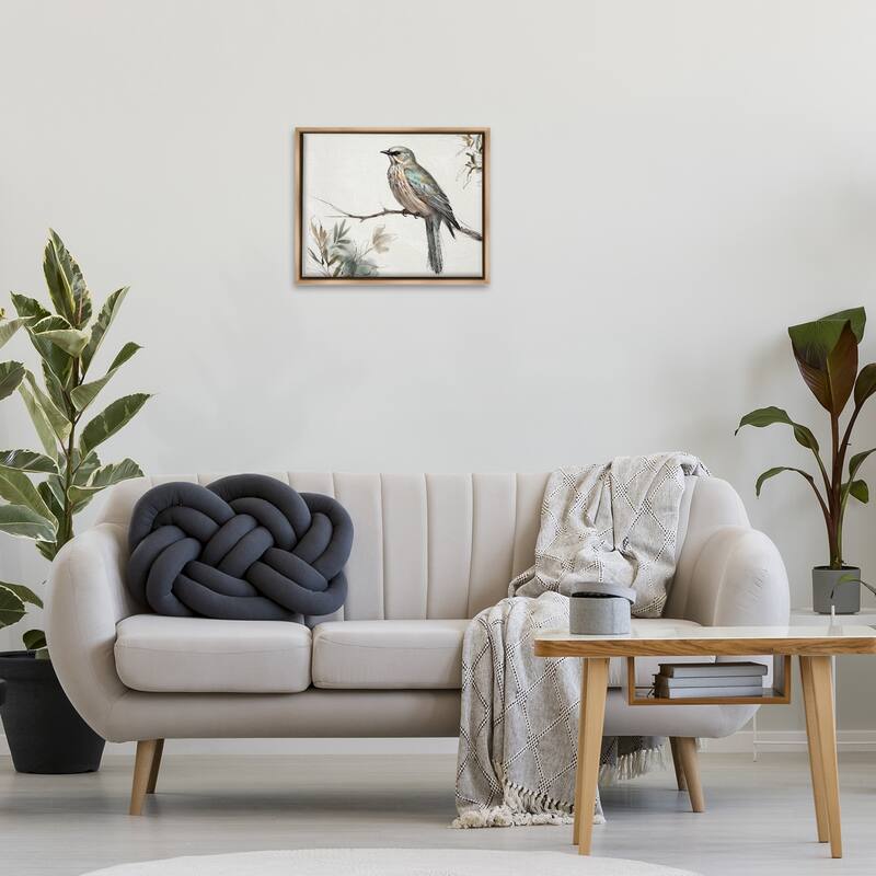 Stupell Stoic Bird Wildlife Study Framed Floater Canvas Wall Art Design By LSR Creative Studio