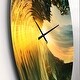 preview thumbnail 3 of 8, Designart 'Colored Ocean Waves Falling Down VII' Modern Seashore Wall CLock