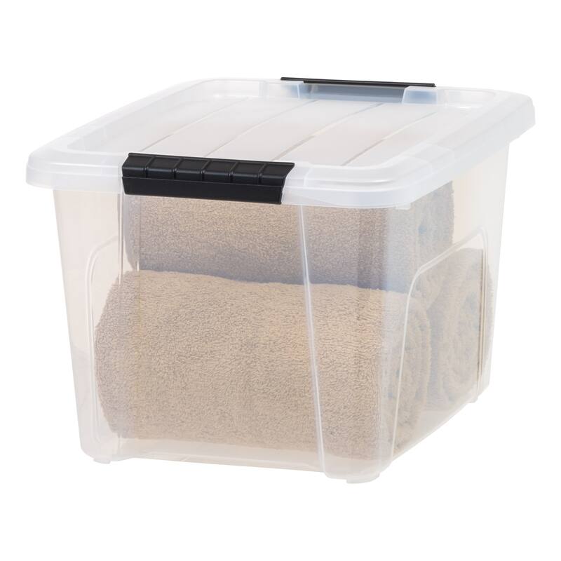 IRIS USA® Buckled Clear Box 20.5 Qt Buckle Lid - Clear - Set of 6