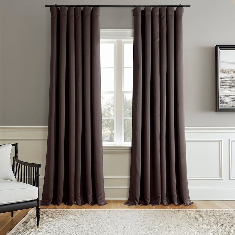 Exclusive Fabrics Room Darkening Curtains for Bedroom & Living Room Curtains - Window Drapes (2 Panels). - 50x84 - Deep Copper Brown
